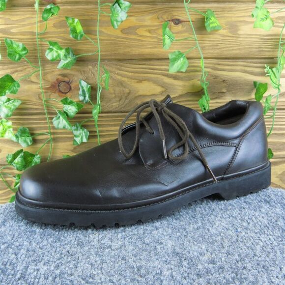 Rockport ‎ Men Derby Oxfords Shoes Size 13 Medium Brown Leather Lace Up - Picture 1 of 10